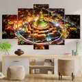 Boudhanath Stupa 5 Panel Canvas | Wall | Home Decor | Canvas | Wall Art With Frame Inside By Etraders Nepal. 