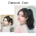 Dark Brown Wig Female Ponytail Grab Clip Ponytail Clip Wig Wavy Wig Style Hip- High Ponytail Natural Forcing Fake Ponytail Female Braid. 