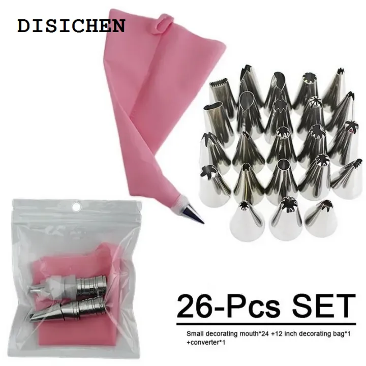 DISICHEN%202025%20Multifunctional%20Cake%20Decoration%20Baking%20Tool%20Pastry%20Cream%20Cake%20Decorating%20Stainless%20Steel%20Set%20Reusable%20Silicone%20Bag%20Bakery%20Tool%20-%20Image%208