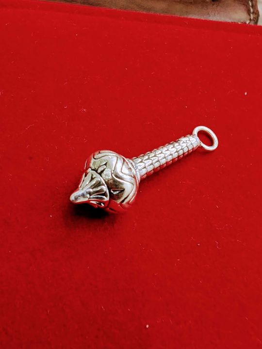 Trident Silver Bahubali Hanuman Gada Pendent For Mens