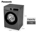 Panasonic NA-127MB3LNP 7 Kg Universal Motor Front Load Washing Machine in Grey Color. 