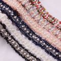 1 yard DIY Craft Gold Sewing Supplies Costume Dress Handmade Pearl Beaded Lace Trim Ribbon Fabric. 