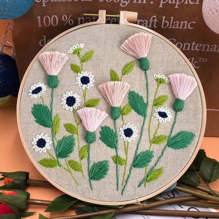 DIY%20Embroidery%20Kit%20European%20Style%20Flowers%20Plants%20Pattern%20Frame%20Hoop%20Cross%20Stitch%20Punch%20Needle%20Embroidery%20Thread%20Sewing%20Craft%20Kit%20-%20Image%207