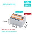 High Quality PTFIX 2.5mm Push-in Terminal Block Connector 2/3/4/5/6/7/8/9/10P Connection with Fixing Hole Wire Electrical Connectors One In Multiple Out Wire Splitter Mount On Din Rail. 