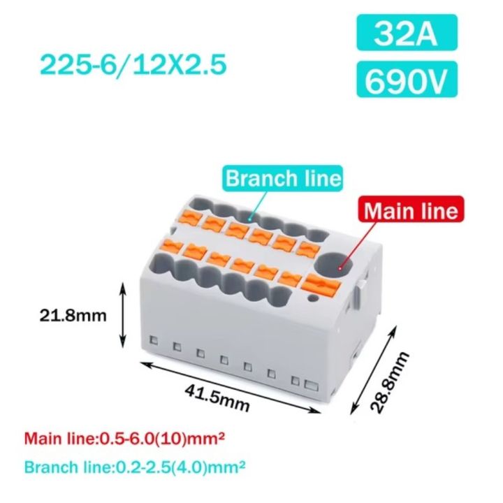 High%20Quality%20PTFIX%202.5mm%20Push-in%20Terminal%20Block%20Connector%202/3/4/5/6/7/8/9/10P%20Connection%20with%20Fixing%20Hole%20Wire%20Electrical%20Connectors%20One%20In%20Multiple%20Out%20Wire%20Splitter%20Mount%20On%20Din%20Rail%20-%20Image%209