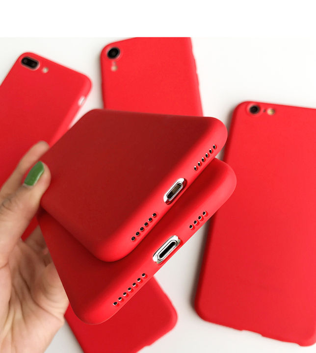 Red%20Matte%20Phone%20Case%20For%20iphone%2012%2013%2011%20Pro%20XS%20Max%20XR%20X%208%207%206S%206%20Plus%20SE%202020%20Silicone%20Cases%20Solid%20Color%20Soft%20TPU%20Back%20Cover%20-%20Image%202