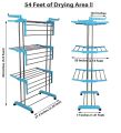 Foldable Multi-Layer Clothes Drying Rack with Wheels – Telescopic Metal Laundry Stand for Indoor & Outdoor Use | 3-Tier Cloth Dryer Rack for Towels, Garments & Home Organization. 