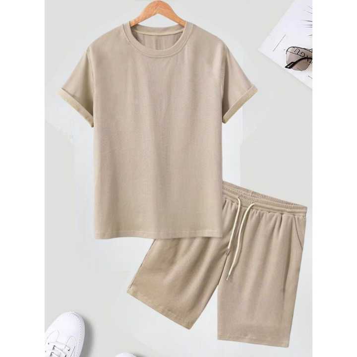 Men's Soft Feel Cotton T-shirt N Shorts Combo Set