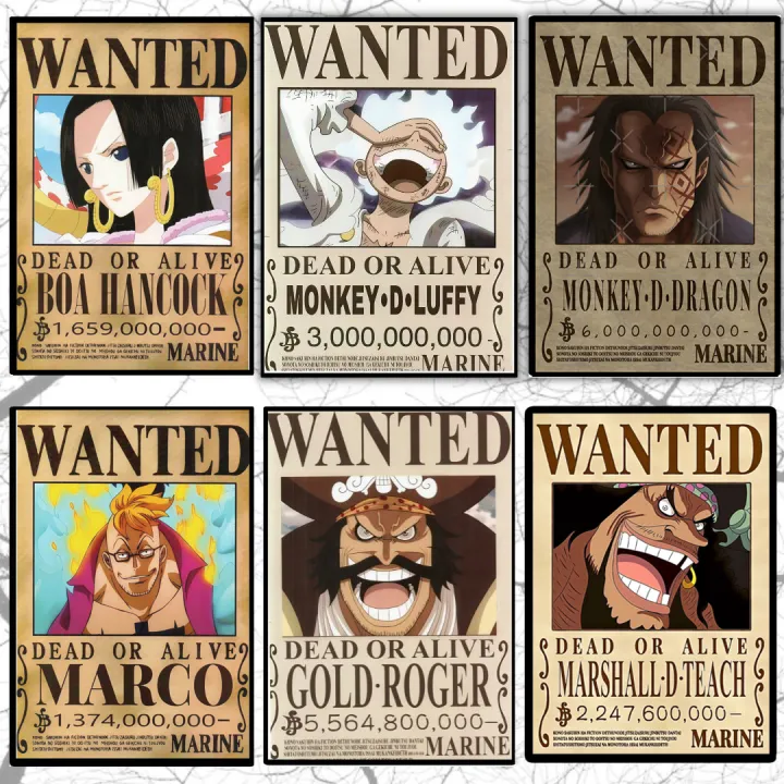New%20Updated%20wanted%20One%20Piece%20Anime%20Bounty%20Poster%206pc%20Set,%20Anime%20Poster%20-%20Image%207
