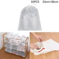 10Pcs/Set Shoe Dust Covers Non-Woven Dustproof Drawstring Clear Storage Bag Travel Pouch Shoe Bags Drying shoes Protect shoes. 