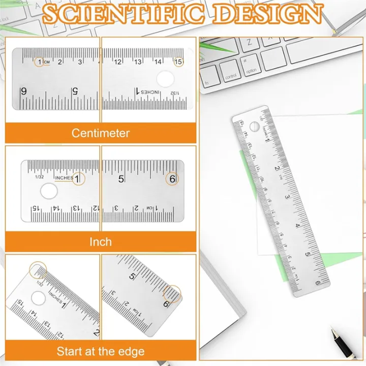 NCANRUI%203Pcs%20Cork%20Backed%20Ruler,6%20Inch%20Metal%20Ruler,Non%20Slip%20Metal%20Ruler%20with%20Cork%20Backing,%20Straight%20Edge%20Ruler%20for%20Office%20School%20-%20Image%206