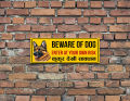 Beware of Dog Sign Printed in 2 mm Foam Board. 