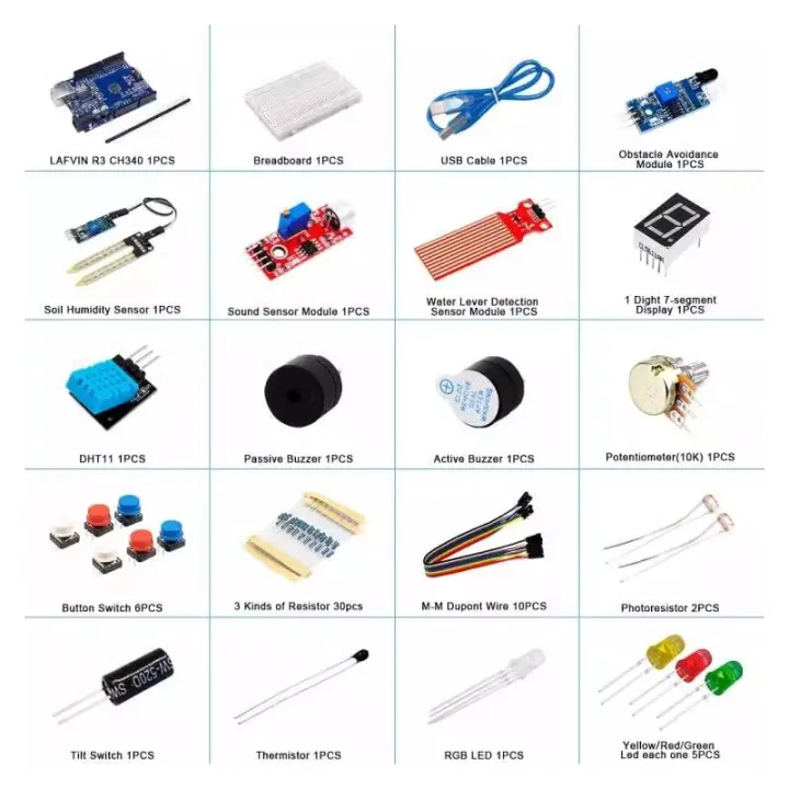 Basic Starter Kit for Arduino Uno Set R3 DIY Kit - R3 Board ...