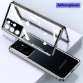 Ashunqiwen Camera Protection CaseFor Samsung Galaxy S24 Ultra Plus S23FE S23 Plus S23 Ultra Samsung S 23 S23Plus S 23+ S 23 5G Double Sided Glass Casing Flip Phone Case Magnet Metal Bumper Full 360° Protection Hard Cases Cover. 