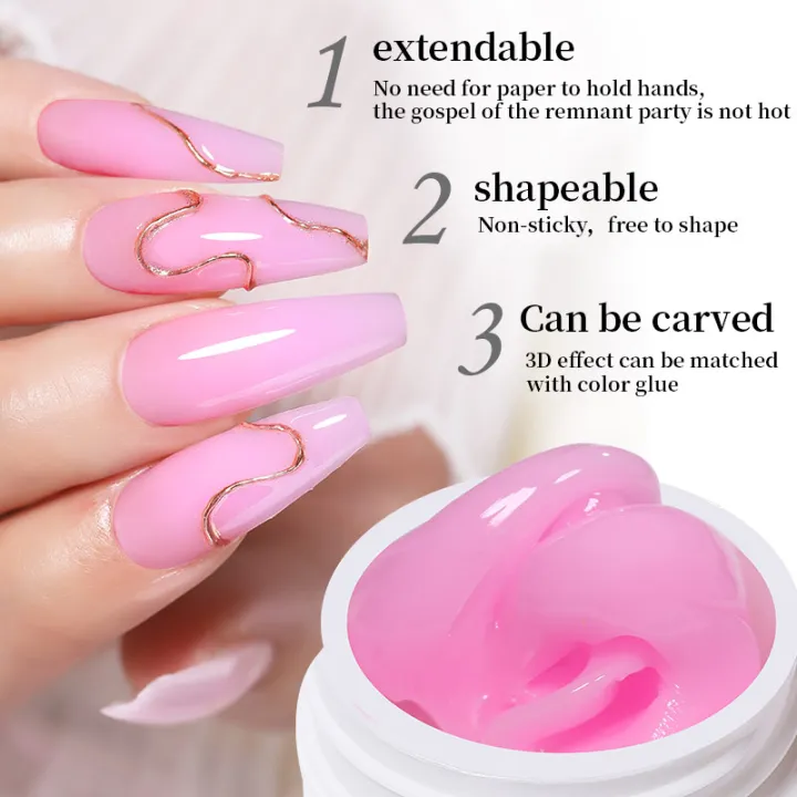 LILYCUTE%208ML%20Non%20Stick%20Hand%20Extension%20Hard%20Gel%20Nail%20Polish%20For%20DIY%203D%20Carving%20Flower%20Modeling%20Nail%20Art%20Shaping%20Solid%20Gel%20Varnish%20-%20Image%202
