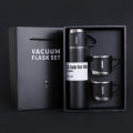 3 In 1 Vacuum Insulated Thermo Thermos Flasks Bottle 500ml With 3 Cups Gift Set. 