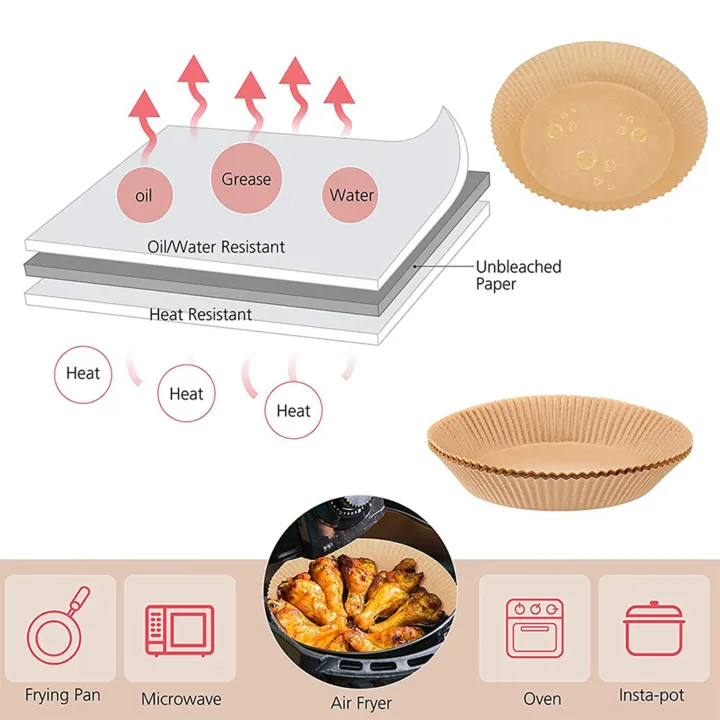 FORIDE%20200Pcs%20Air%20Fryer%20Parchment%20Paper%20Liners%20Non-Stick%20Disposable%20Air%20Fryer%20Liners%20Basket%20Unperforated%20Round%20Parchment%20Paper%20-%20Image%202
