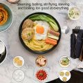 1.8L Multifunction Electric Hot Pot Cooker with Steamer – Non-Stick, Stainless Steel Mini Cooker for Ramen, Noodles, Rice, Soup, Eggs & Momo | Portable, Anti-Scald Travel & Dorm Kitchen Appliance. 