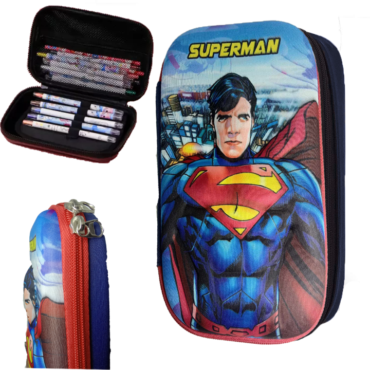 Superman 3D Pencil Case, Premium Pencil Box for Girls and Boys