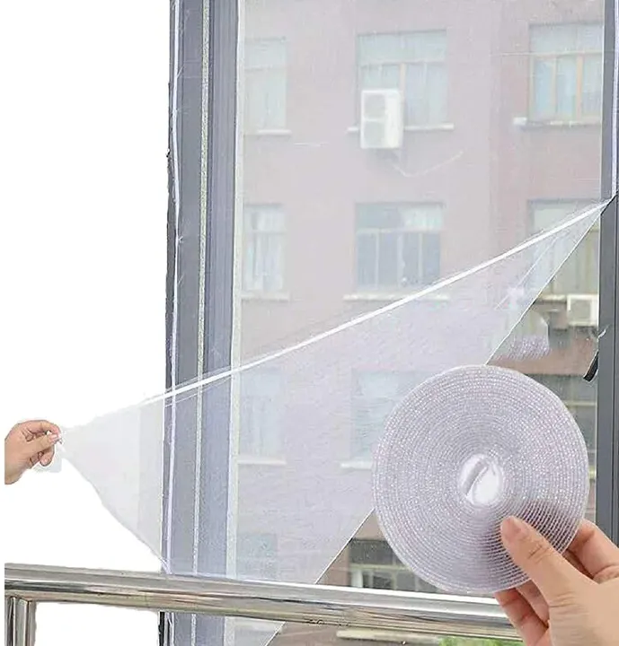 PVC%20Coated%20Mosquito%20Net%20for%20Windows%20with%20Tape%20Stitched%20Net%20Screen%20with%20Hook%20&%20Loop%20-%20Image%202
