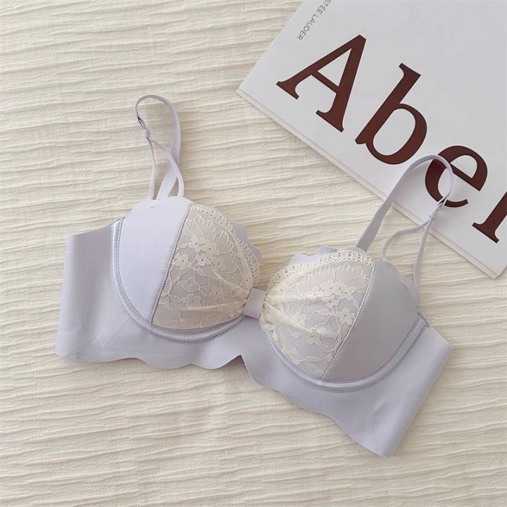 Gather%20up%20small%20to%20show%20big%20underwear%20women's%20comfortable%20non-wire%20pure%20desire%20lace%20cream%20color%20sweet%20girl%20bra%20-%20Image%208