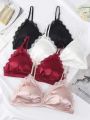 Bra - Elastic Straps Wireless Sexy Lace Bra Cozy Satin Bras For Women - Sexy Lingerie 1 PCS Only. 