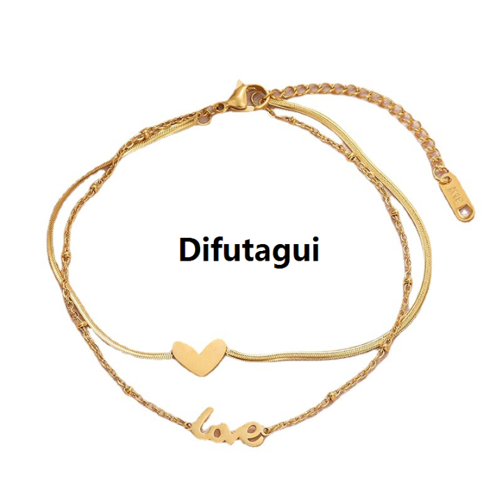 Difutagui%20Luxury%20Brand%20Jewelry%20Double%20Layer%20Heart%20Love%20Letter%20Anklet%20Snake%20New%20Chain%20Women%20Gold%20Color%20Stainless%20Steel%20Ladies%20Jewelry%20Not%20Fade%20-%20Image%206