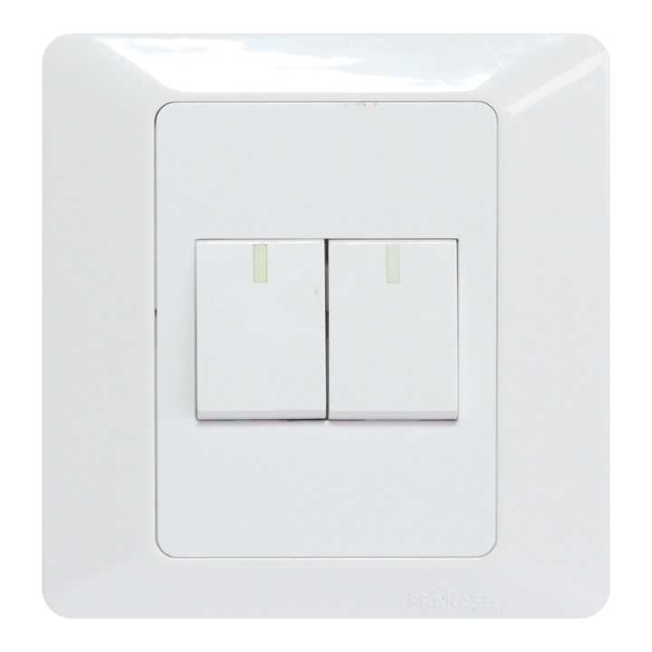Prakash White 10 AH 2 Gang 1 Way Switch | Daraz.com.np