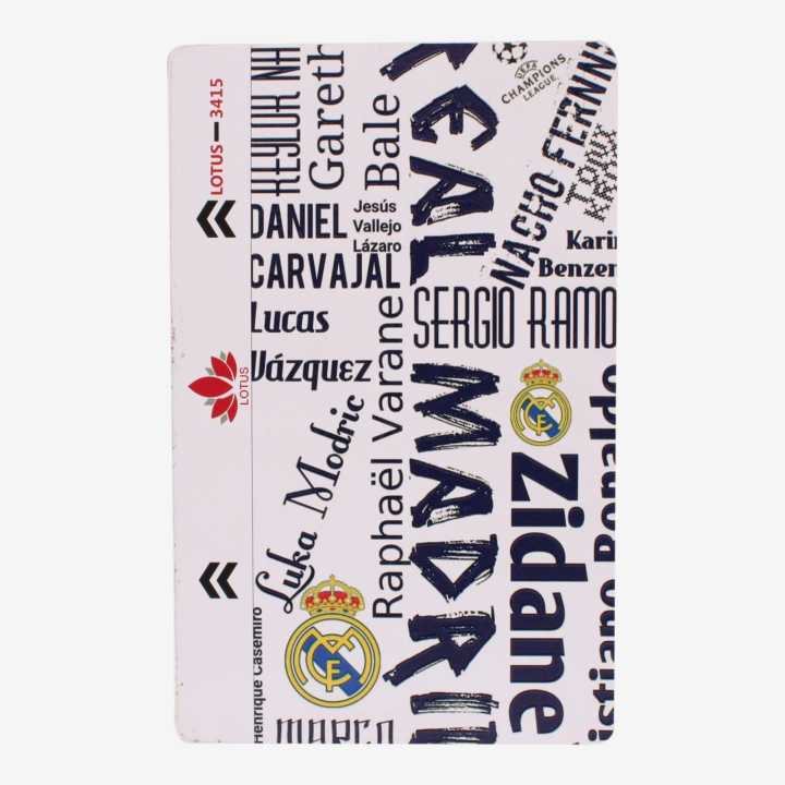 White Real Madrid Printed Back Stickers For All Infinix Mobile