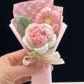Qixi Festival Handheld Small Finished Knitted Suower Yarn Woven Handicraft Teachers Day Event Artificial Flower Bouquet. 