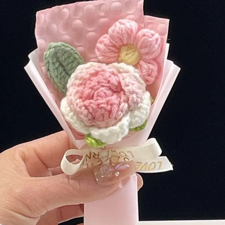 Qixi%20Festival%20Handheld%20Small%20Finished%20Knitted%20Suower%20Yarn%20Woven%20Handicraft%20Teachers%20Day%20Event%20Artificial%20Flower%20Bouquet%20-%20Image%206