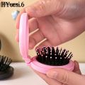 DISICHEN Original Mini Foldable Round Massage Hair Comb Travel Multifunctional Compact Hair Brush With Mirror For Women Girls Styling Tools. 