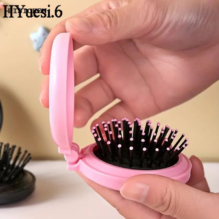 DISICHEN%20Original%20Mini%20Foldable%20Round%20Massage%20Hair%20Comb%20Travel%20Multifunctional%20Compact%20Hair%20Brush%20With%20Mirror%20For%20Women%20Girls%20Styling%20Tools%20-%20Image%204