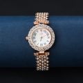 Creative Luxury Quartz Watch Set / Girls Fashion Premium Alloy Watchband Crystal Bracelet Watchs. 