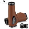 ROCKBROS Leather Bicycle Grips Liquid Silicone MTB Handle Ergonomics Handlebar Grip Bilateral Lock Non-slip Cozy Bike Accessorie. 