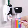 Automatic Universal Toothpaste Dispenser And 5 Tooth Brush Holder For Home Bathroom Accessories - Tooth Brusher Holder. 