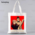 Sutuiying Gojo Satoru Jujutsu Kaisen Otaku Women Men Handbags Canvas Luxury Tote bags Reusable Cotton High capacity Shopping Bag. 