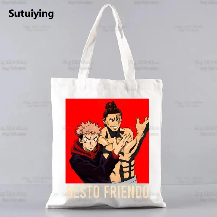 Sutuiying%20Gojo%20Satoru%20Jujutsu%20Kaisen%20Otaku%20Women%20Men%20Handbags%20Canvas%20Luxury%20Tote%20bags%20Reusable%20Cotton%20High%20capacity%20Shopping%20Bag%20-%20Image%203