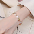 Exquisite Temperament Four Leaf Flower Bracelets Fashion Zircon Flower Bracelet JIJIN. 