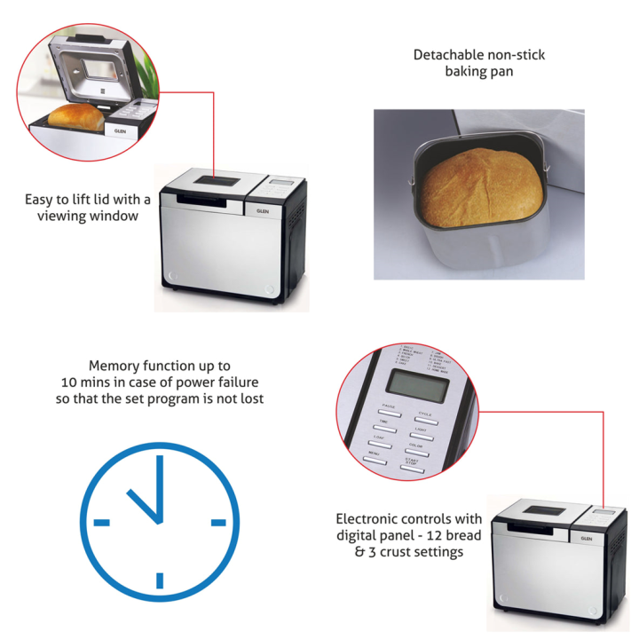 Glen%20Bread%20Maker%20and%20Atta%20Kneader%20Fully%20Automatic%2012%20Pre-Set%20Functions%20-%20Image%204