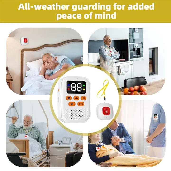 Wireless Caregiver Caregiver Pager Wireless Call Button SOS Emergency ...