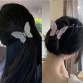 Masala Cottage -Sweet Transparent Colourful Butterfly Design Large Hair Claw Clip For Women - Transparent | Fashion Hair Clutcher For Women. 