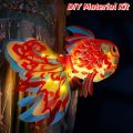 Handheld Light Toy Handmade Goldfish Lantern DIY Traditional Colorful Paper Lamp Kit Glowing Portable Mid Autumn Craft Family. 