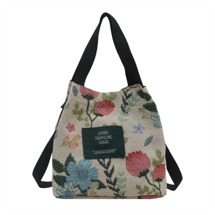 Retro%20Nylon%20Shoulder%20Bag%20Flower%20Pattern%20Comfortable%20Bucket%20Bag%20Large%20Capacity%20Portable%20Tote%20Bag%20-%20Image%208