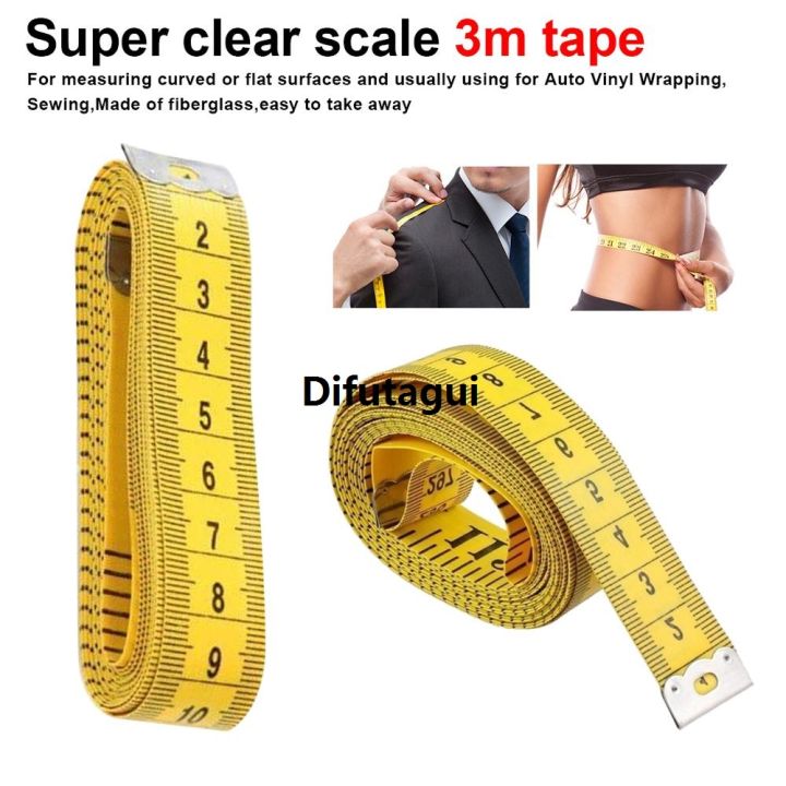Difutagui Top Quality Durable Soft 3 Meter 300 CM Sewing Tailor 【2025 Version】 Tape Body Measuring Measure Ruler Dressmaking