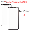 Wenefang 1pcs Front Screen Touch Glass+OCA For iPhone X XS XR Max 11 Pro Max 12 13 14 Mini Pro Touch Screen. 