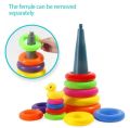 9 Color Rings Tower Baby, Colorful Rainbow Tower, Children Stacking Ring. 