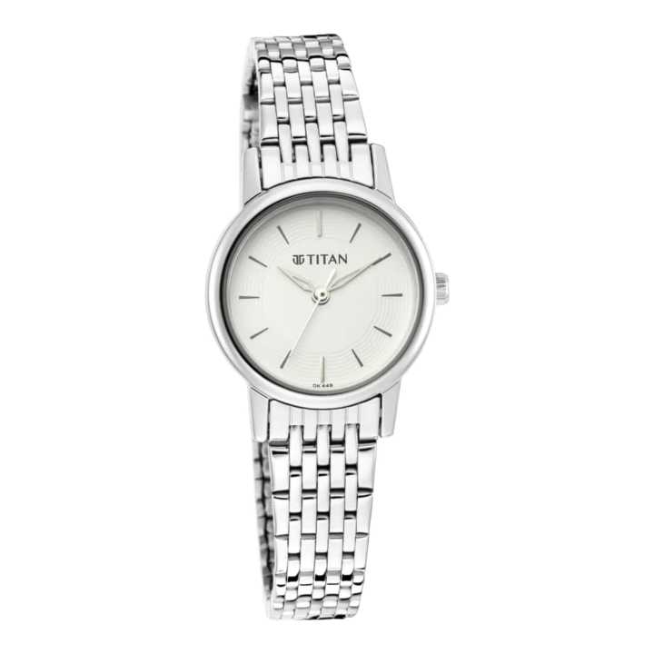 Titan Quartz Analog Silver Dial Metal Strap Watch For Women -2593Sm04