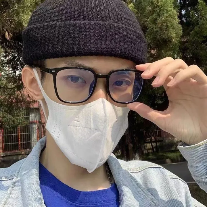 Large%20Frame%20Myopia%20Glasses%20Rim%20Glasses%20Frame%20Anti-Blue%20Light%20Anti-Radiation%20Black%20Frame%20Glasses%20Men's%20Trendy%20Plain%20Light%20Eye%20Protection%20Slimming%20Face%20Small%20-%20Image%204