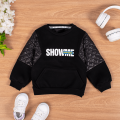Baby Boy Letter Print Fleece Pullover Sweatshirt For Winter. 